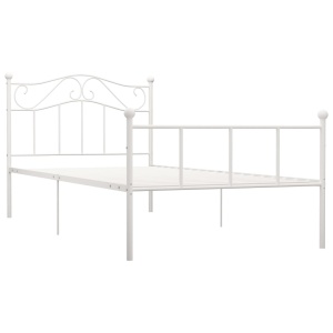 Cadru de pat, alb, 100 x 200 cm, metal - Img 2
