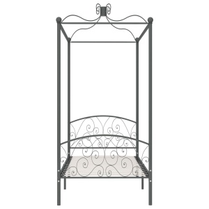 Cadru de pat cu baldachin, gri, 90 x 200 cm, metal - Img 3