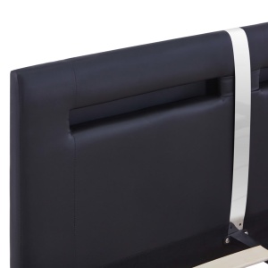 Cadru de pat cu LED, negru, 140 x 200 cm, piele artificială - Img 5