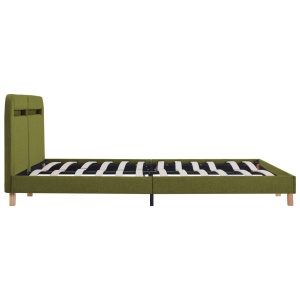 Cadru de pat cu LED-uri, verde, 160 x 200 cm, material textil - Img 8