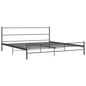 Cadru de pat, gri, 200 x 200 cm, metal - Img 2