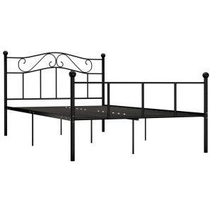 Cadru de pat, negru, 160 x 200 cm, metal - Img 2
