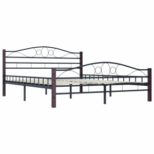 Cadru de pat, negru, 180 x 200 cm, metal - Img 2