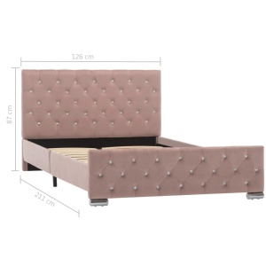 Cadru de pat, roz, 120 x 200 cm, material textil - Img 7