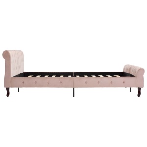 Cadru de pat, roz, 160 x 200 cm, catifea - Img 4