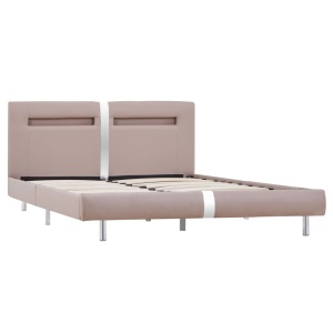 Cadru pat cu LED, cappuccino, 120x200 cm, piele artificială - Img 3