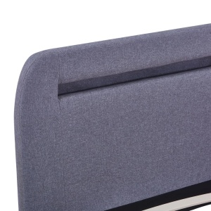 Cadru pat cu LED-uri, gri deschis, 160x200 cm, material textil - Img 5