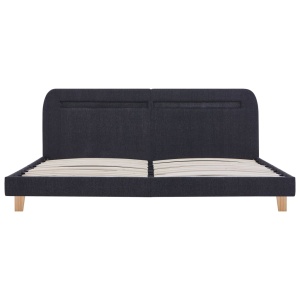 Cadru pat cu LED-uri, gri inchis, 180x200 cm, material textil - Img 4