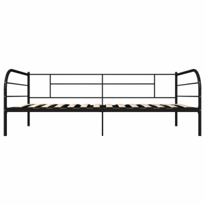 Cadru pat de zi, negru, 90 x 200 cm, metal - Img 4
