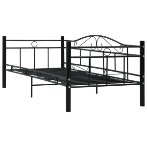 Cadru pat de zi, negru, 90 x 200 cm, metal - Img 3