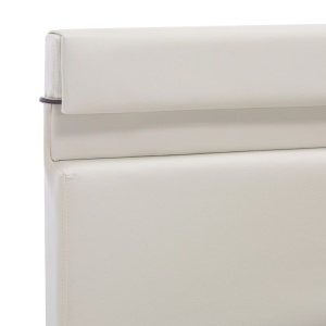 Cadru pat hidraulic cu ladă LED alb 160x200 cm, piele ecologică - Img 12