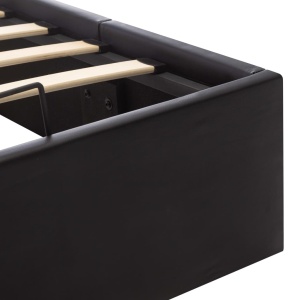 Cadru pat hidraulic cu ladă negru 90 x 200 cm piele ecologică - Img 10