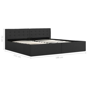 Cadru pat hidraulic depozitare, gri inchis, 180x200 cm, textil - Img 9