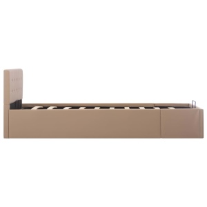 Cadru pat hidraulic ladă cappuccino 100x200cm piele ecologică - Img 8