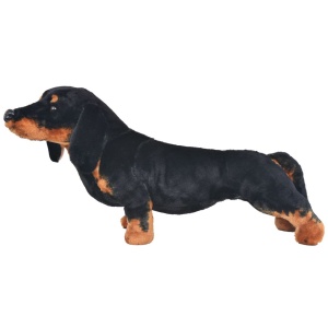 Câine din pluș de jucărie dachshund, negru, XXL - Img 2
