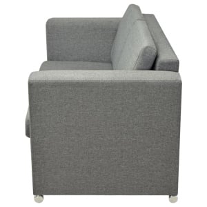 Canapea cu 2 locuri, gri deschis, material textil - Img 7