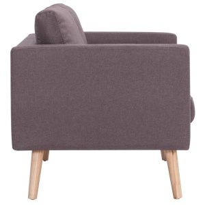 Canapea cu 2 locuri, gri taupe, material textil - Img 5