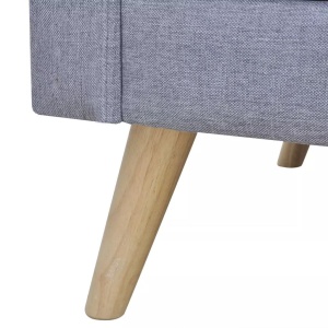 Canapea cu 2 locuri, material textil, gri deschis - Img 3