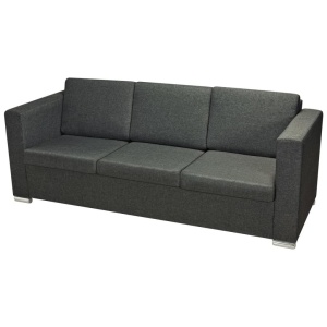 Canapea cu 3 locuri, gri inchis, material textil - Img 3