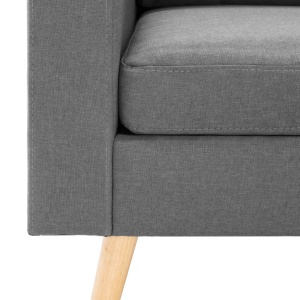 Canapea cu 3 locuri și taburet, gri deschis, material textil - Img 5
