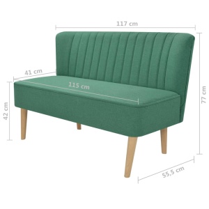 Canapea cu material textil, 117 x 55,5 x 77 cm, verde - Img 4