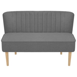 Canapea din material textil 117 x 55,5 x 77 cm, gri deschis - Img 3