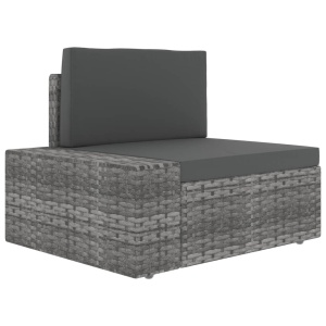 Canapea modulară cu 3 locuri, gri, poliratan - Img 11