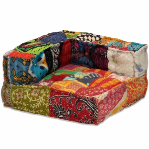 Canapea puf modulară cu 4 locuri, petice, material textil - Img 7