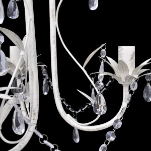 Candelabre suspendate de plafon cu cristale 4 buc. alb elegant - Img 3