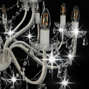 Candelabru cu 2 rânduri, alb, becuri 15 x E14 - Img 4