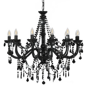 Candelabru cu mărgele, negru, 12 becuri x E14 - Img 3