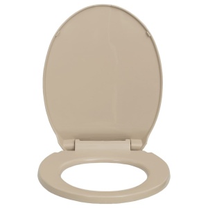 Capac WC inchidere silențioasă, eliberare rapidă, bej, oval - Img 4