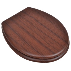 Capac WC, maro, MDF, model simplu - Img 2