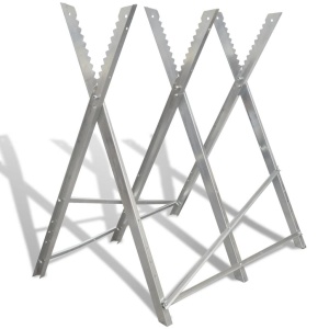 Capră din metal galvanizat pentru tăiat lemne pliabilă