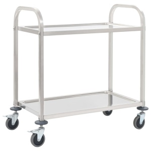Cărucior de bucătărie 2 niveluri 87x45x83,5 cm oțel inoxidabil