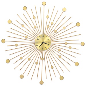 Ceas de perete, auriu, 70 cm, metal - Img 2