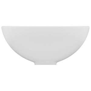 Chiuvetă baie lux, alb mat, 32,5x14 cm, ceramică, rotund - Img 4