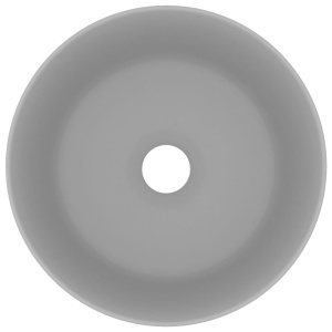Chiuvetă baie lux gri deschis mat 40x15 cm ceramică rotund - Img 4