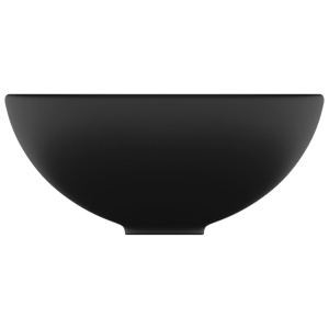 Chiuvetă baie lux, negru mat, 32,5x14 cm, ceramică, rotund - Img 4
