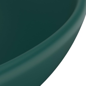 Chiuvetă baie lux verde inchis mat 32,5x14 cm ceramică rotund - Img 6