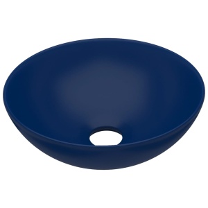 Chiuvetă de baie, albastru inchis, ceramică, rotund - Img 2