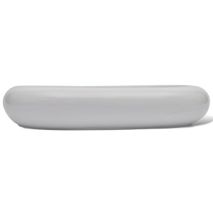 Chiuvetă de baie cu robinet mixer, ceramic, oval, alb - Img 8