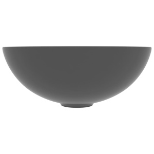 Chiuvetă de baie, gri deschis, ceramică, rotund - Img 3