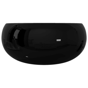 Chiuvetă de baie rotundă, negru, 40 x 15 cm, ceramică - Img 6