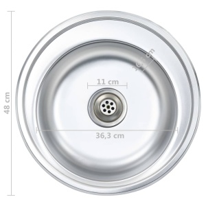 Chiuvetă de bucătărie cu sită și sifon, oțel inoxidabil - Img 6