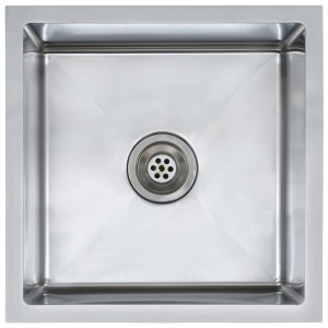 Chiuvetă de bucătărie lucrată manual cu sită, oțel inoxidabil - Img 2