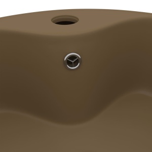 Chiuvetă de lux cu preaplin, crem mat, 36 x 13 cm, ceramică - Img 7