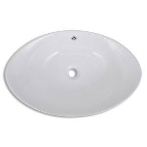 Chiuvetă din ceramică ovală cu preaplin 59 x 38,5 cm - Img 4
