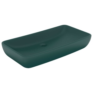 Chiuvetă dreptunghiulară de lux verde inchis 71x38 cm ceramică - Img 2