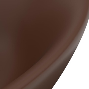 Chiuvetă lux, preaplin maro inchis mat 58,5x39 cm ceramică oval - Img 7